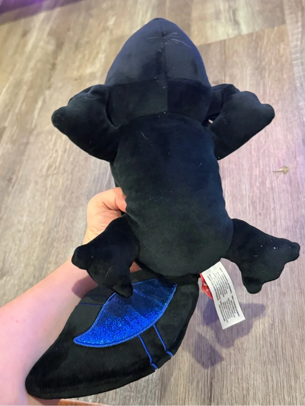 Fiesta Black Plush Axolotl with Blue Sparkle Accents